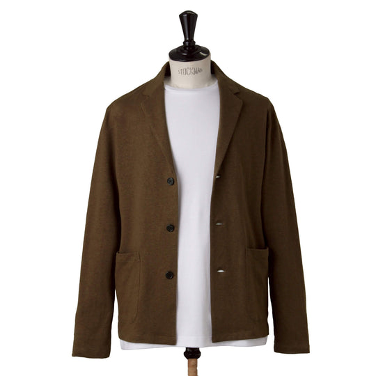 ヘンプコットン ジャージーシャツジャケット col.ブラウン