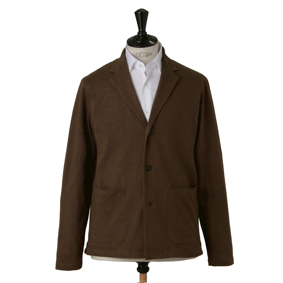 ヘンプコットン カットソージャケット col.ブラウン