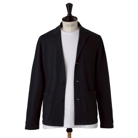 ヘンプコットン ジャージーシャツジャケット col.ネイビー