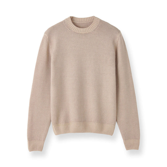 ESLATO イタリア製“Tintura Freddo（スノー加工）”ウールニット クルーネック col.エクリュ