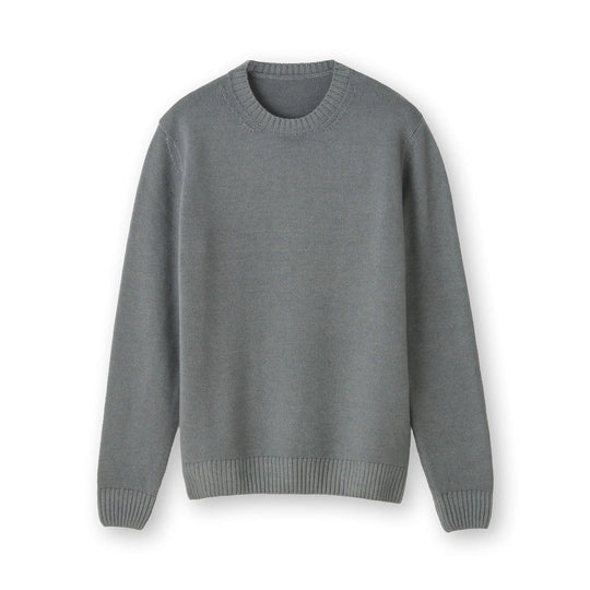 ESLATO イタリア製“Tintura Freddo（スノー加工）”ウールニット クルーネック col.グレー