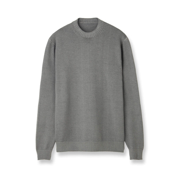 ESLATO イタリア製“Tintura Freddo（スノー加工）”ウールニット クルーネック col.グレー