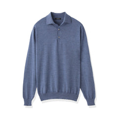 イタリア製メリノウールニット ポロ col.ブルーグレー - ARCODIO