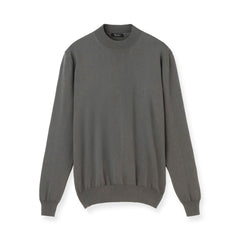 JUN & ROPE 長袖 ニット モックネック ドット グレー イタリア製コットンニット 長袖モックネック col.グレー - ARCODIO