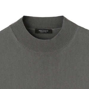 イタリア製コットンニット 長袖モックネック col.グレー - ARCODIO