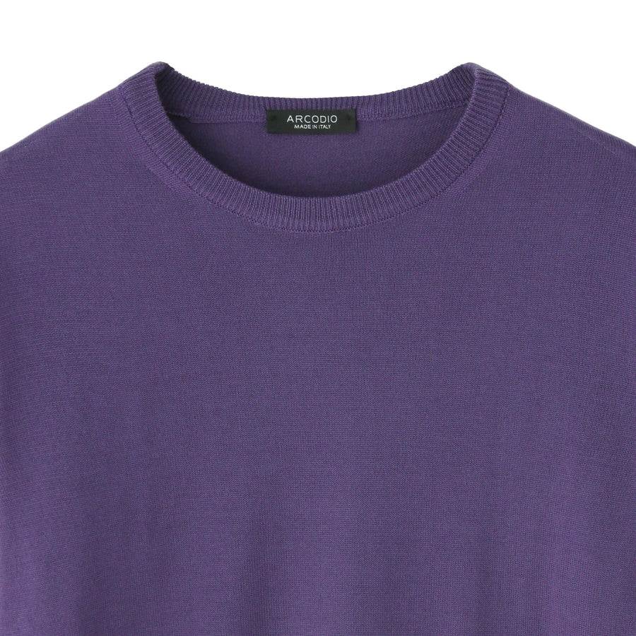 干場義雅氏 別注色 イタリア製メリノウールニット クルーネック col.パープル