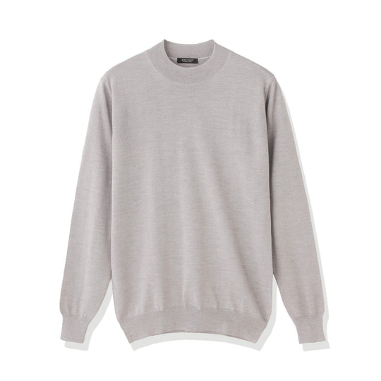 イタリア製メリノウールニット モックネック col.ライトグレー