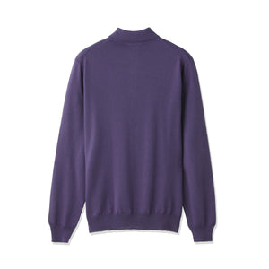 干場義雅氏 別注色 イタリア製メリノウールニット ポロ col.パープル