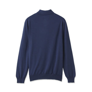 干場義雅氏 別注色 イタリア製メリノウールニット ポロ col.ブルー