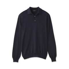 イタリア製メリノウールニット ポロ col.ネイビー - ARCODIO