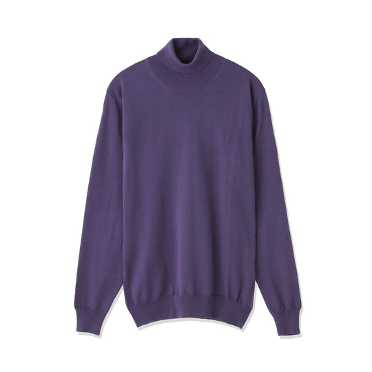 干場義雅氏 別注色 イタリア製メリノウールニット タートルネック col.パープル