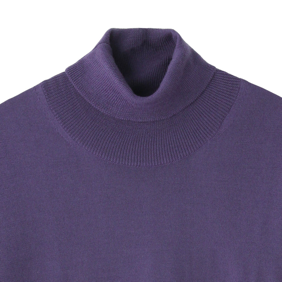 干場義雅氏 別注色 イタリア製メリノウールニット タートルネック col.パープル