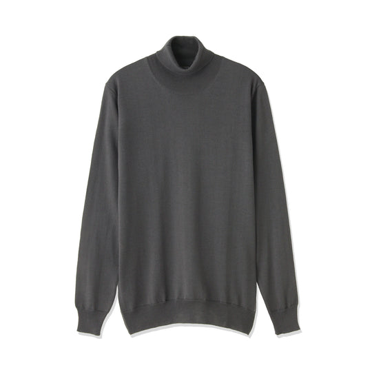 干場義雅氏 別注色 イタリア製メリノウールニット タートルネック col.グレー