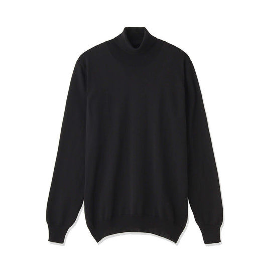 イタリア製メリノウールニット タートルネック col.ブラック