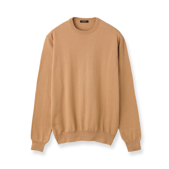 イタリア製“ORGANIC SENSE”コットンカシミヤニット クルーネック col.キャメル