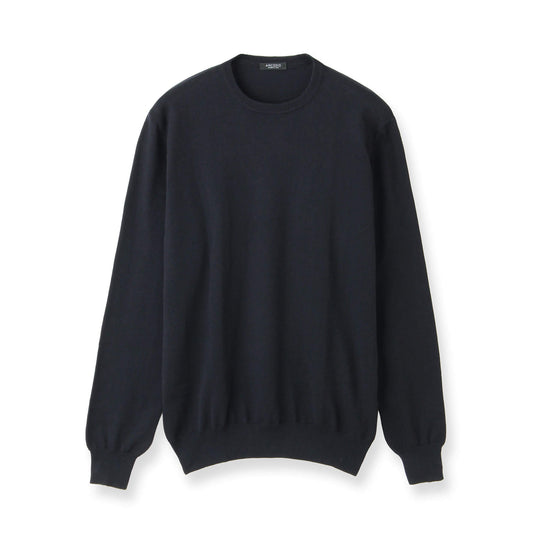 イタリア製“ORGANIC SENSE”コットンカシミヤニット クルーネック col.ネイビー