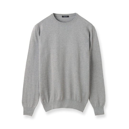 イタリア製“ORGANIC SENSE”コットンカシミヤニット クルーネック col.ライトグレー