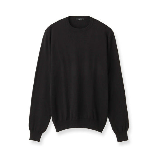 イタリア製“ORGANIC SENSE”コットンカシミヤニット クルーネック col.ブラック