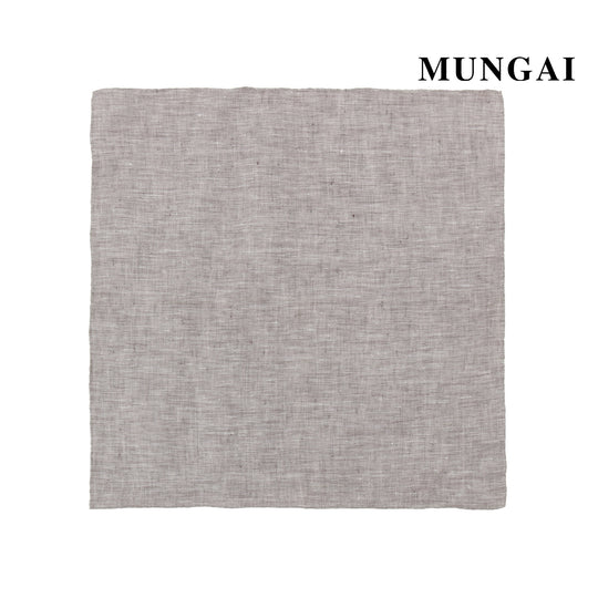 MUNGAI ハンドロールステッチ リネンポケットチーフ col.パステルブラウン
