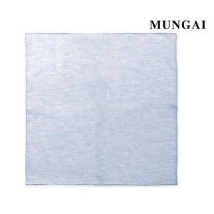 MUNGAI ハンドロールステッチ リネンポケットチーフ カラー：ライトスカイブルー