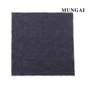 MUNGAI ハンドロールステッチ リネンポケットチーフ カラー：ネイビー