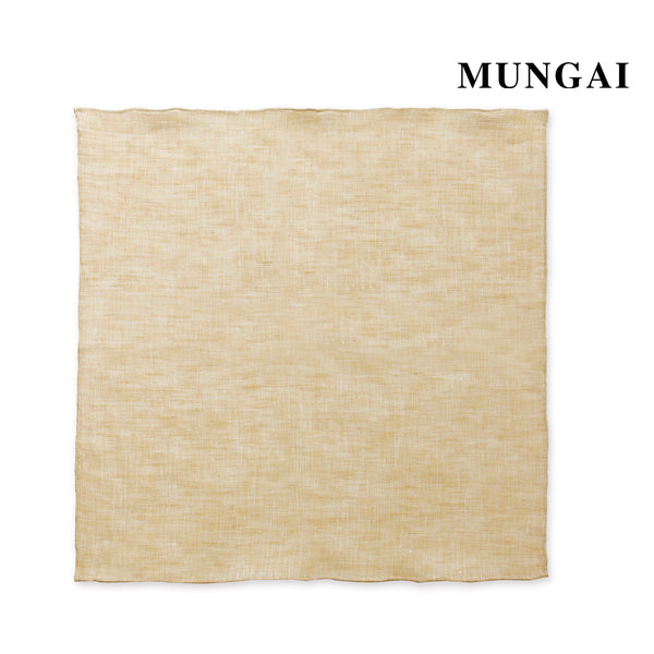 MUNGAI ハンドロールステッチ リネンポケットチーフ カラー：ベージュ