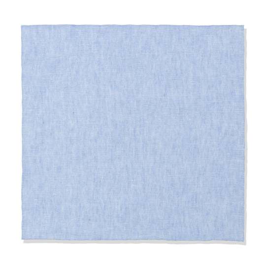 【予約販売】ハンドロールステッチ リネンポケットチーフ col.スカイブルー