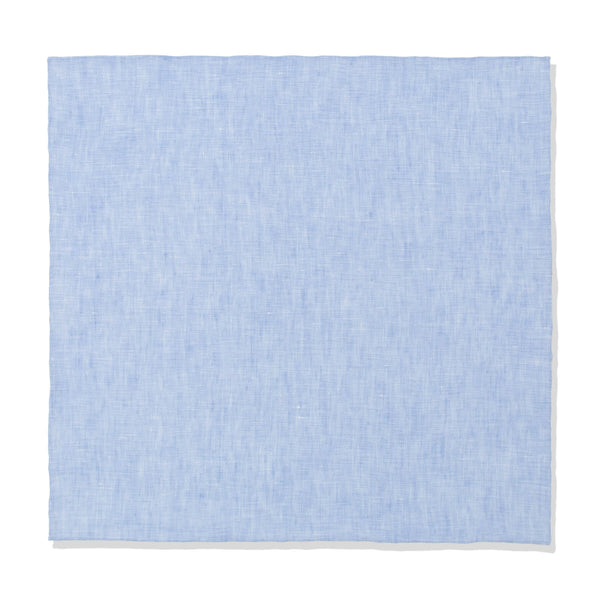 【予約販売】ハンドロールステッチ リネンポケットチーフ col.スカイブルー