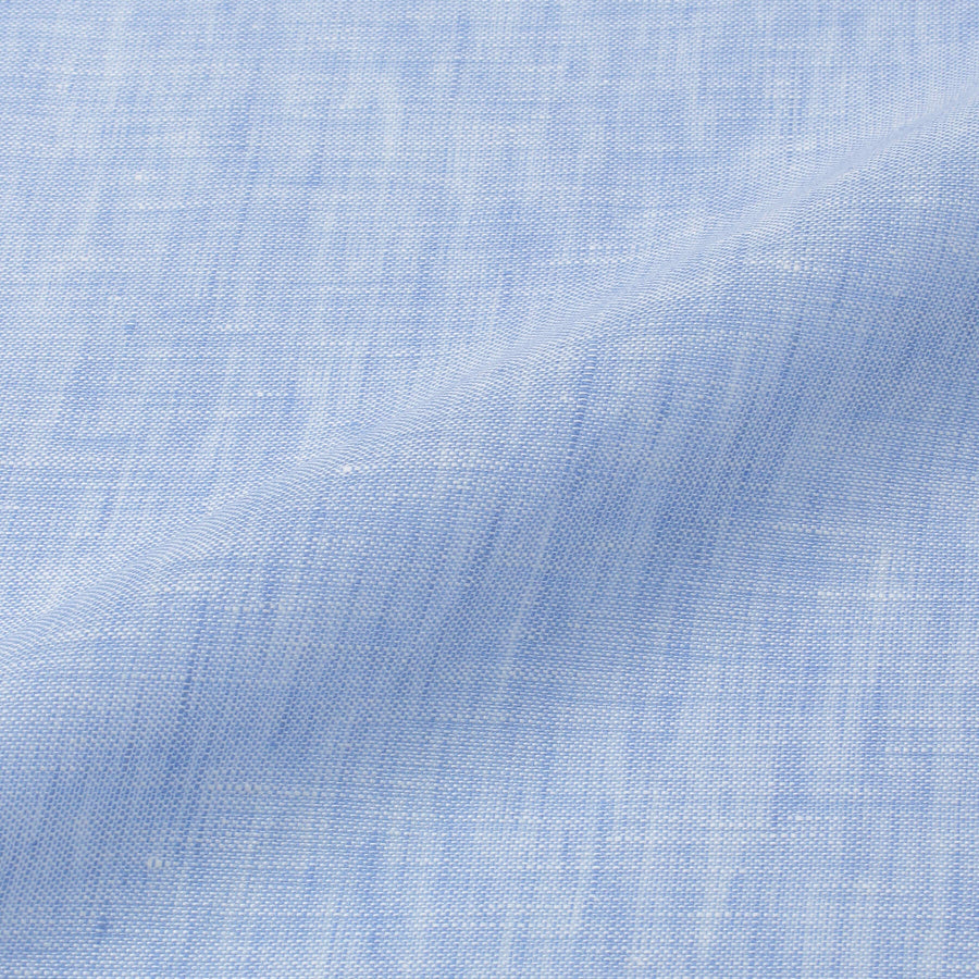 【予約販売】ハンドロールステッチ リネンポケットチーフ col.スカイブルー