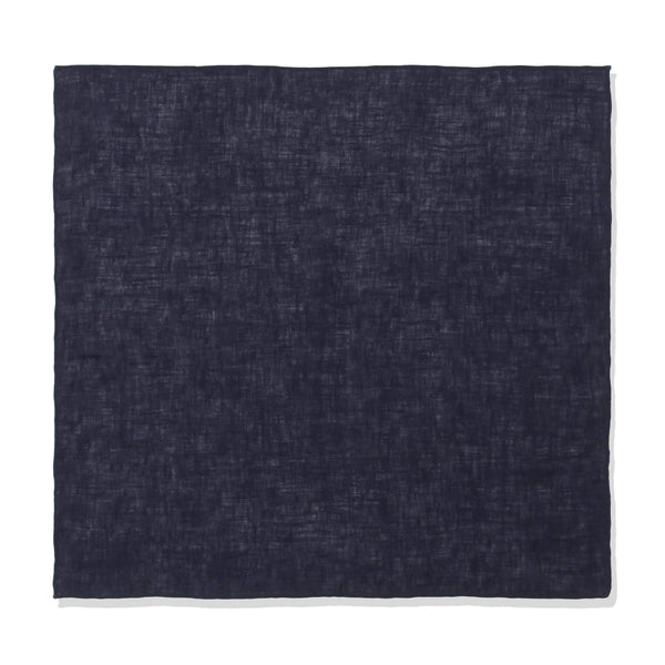 【予約販売】ハンドロールステッチ リネンポケットチーフ col.ネイビー