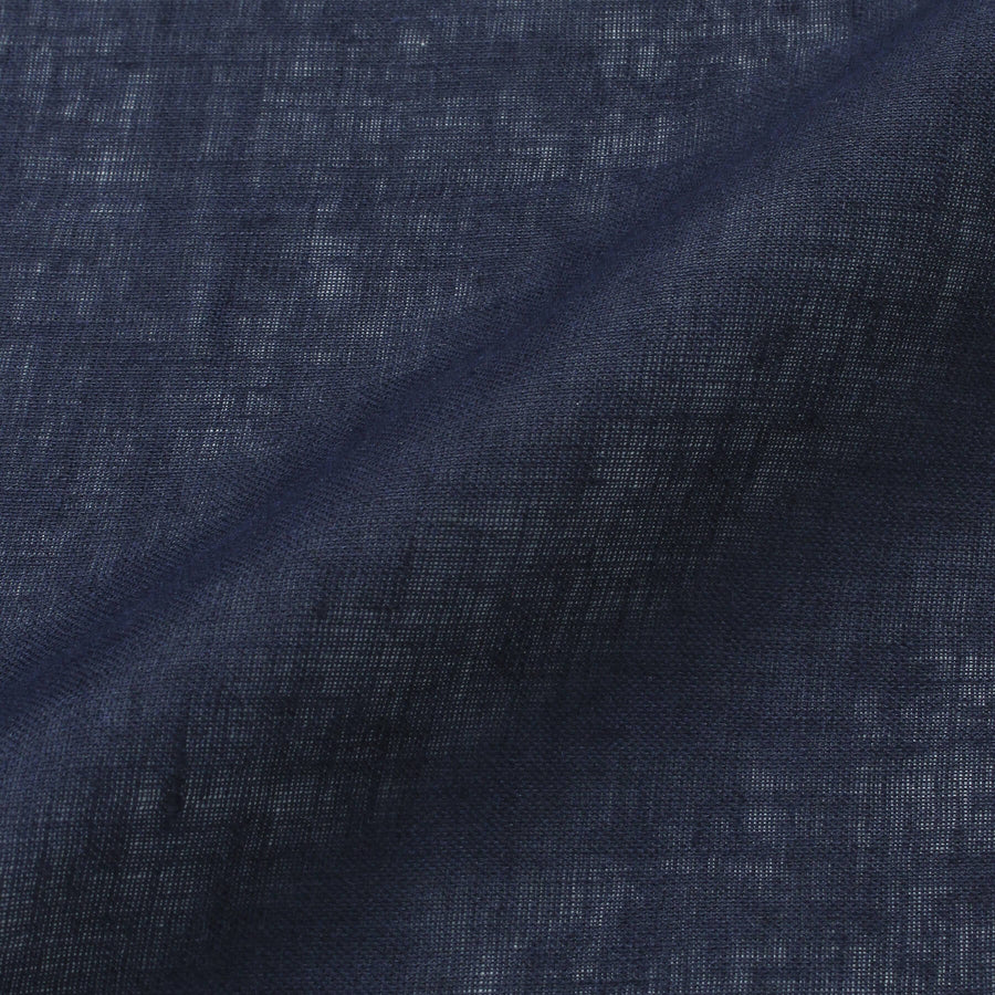 【予約販売】ハンドロールステッチ リネンポケットチーフ col.ネイビー