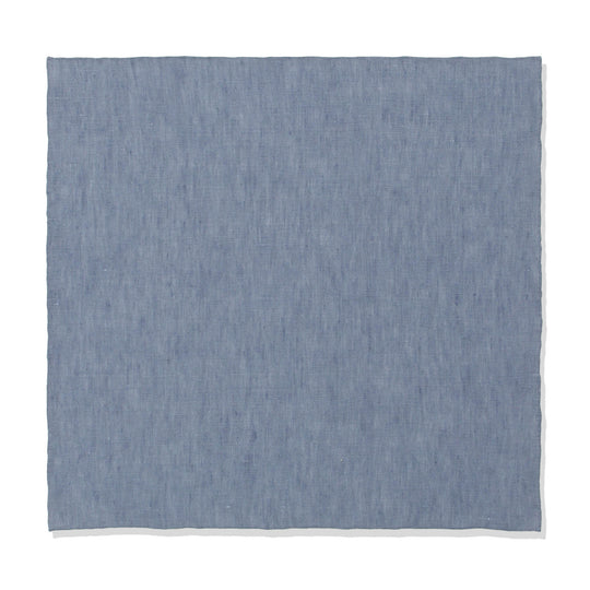 ハンドロールステッチ リネンポケットチーフ col.ブルーグレー