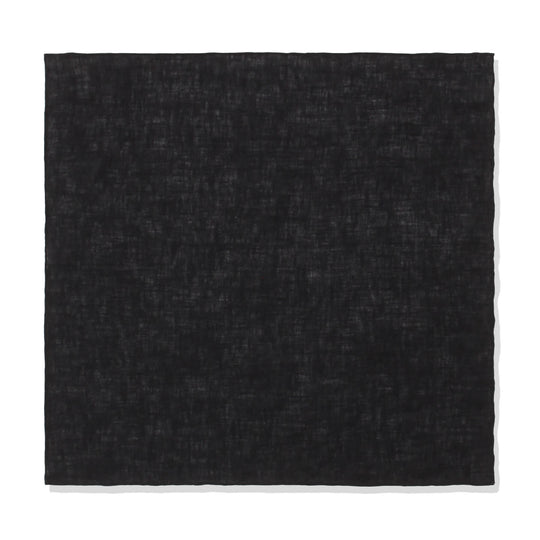 【予約販売】ハンドロールステッチ リネンポケットチーフ col.ブラック