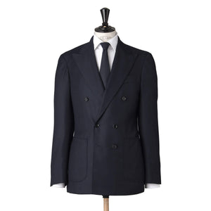 8/27(水)18時販売 Loro Piana Fabric Wool  ダブルジャケット Made by RING JACKET col.ネイビー
