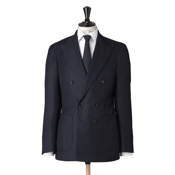 8/27(水)18時販売 Loro Piana Fabric Wool  ダブルジャケット Made by RING JACKET col.ネイビー
