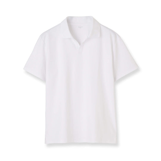 7oz コンパクトヤーンストレッチジャージー スキッパーポロシャツ col.ホワイト
