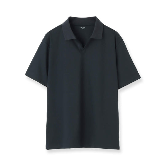 7oz コンパクトヤーンストレッチジャージー スキッパーポロシャツ col.ネイビー