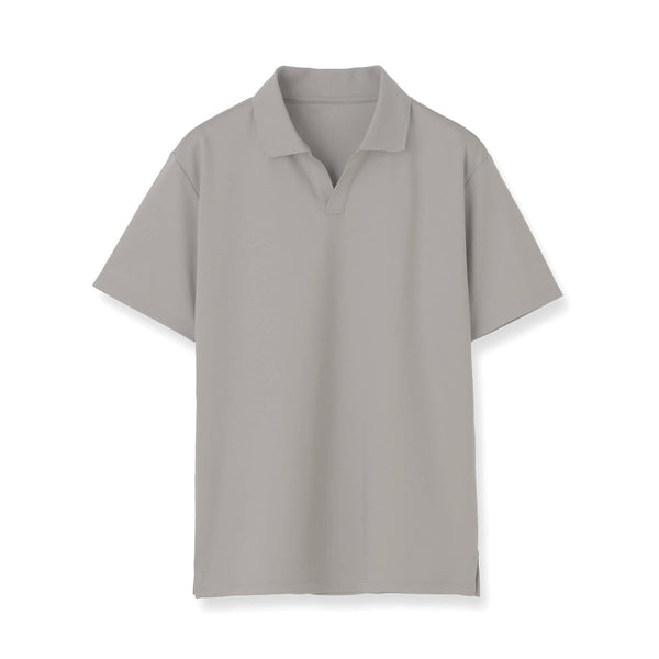 7oz コンパクトヤーンストレッチジャージー スキッパーポロシャツ col.グレー