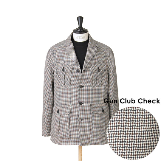 シェットランドウール フィールドジャケット col.ガンクラブチェック