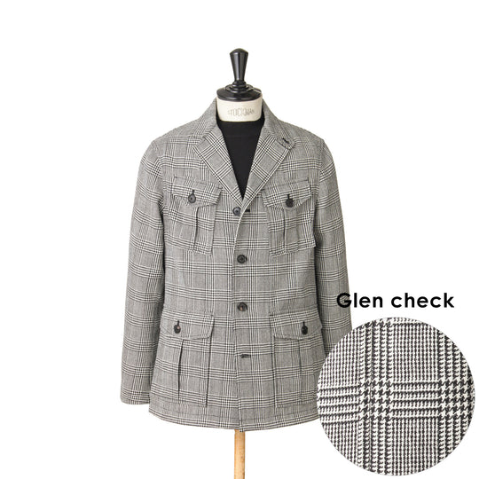 シェットランドウール フィールドジャケット col.グレンチェック