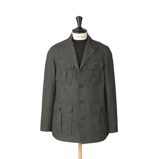 シェットランドウール フィールドジャケット col.チャコールグレー