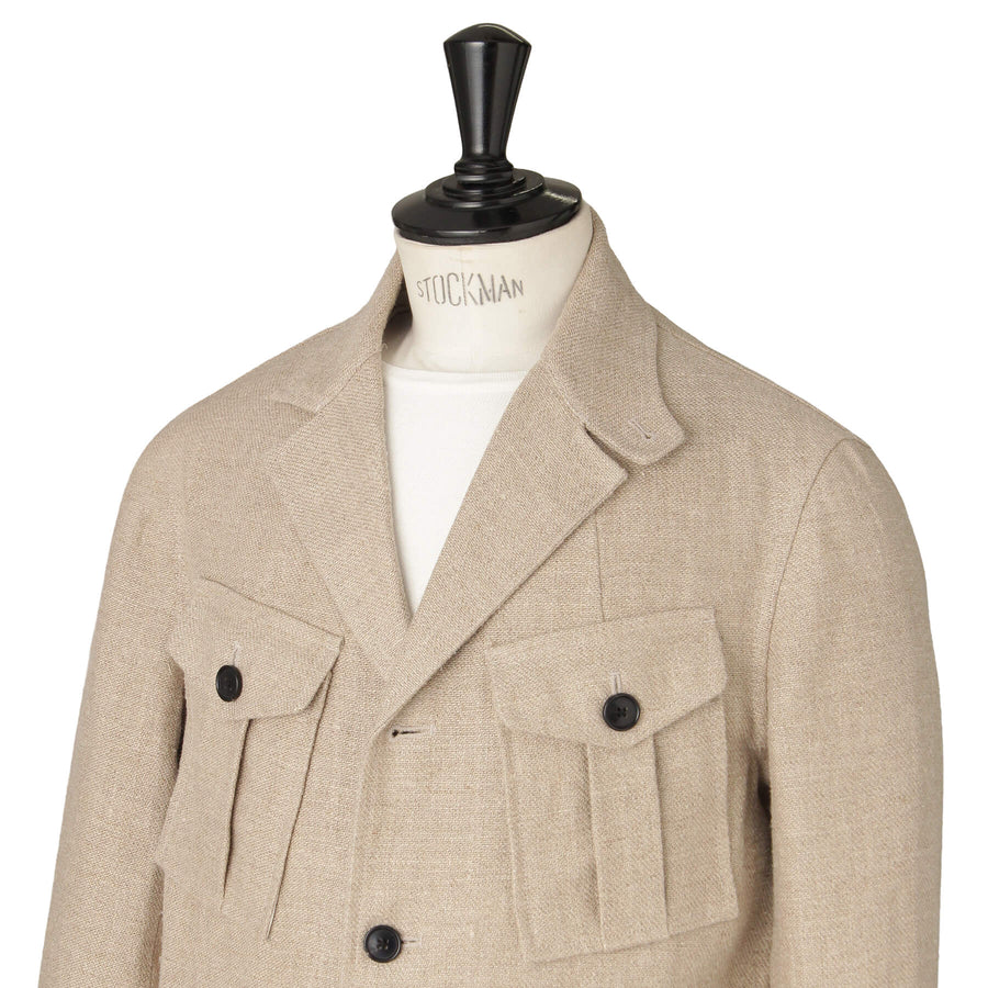 リネン フィールドジャケット col.ベージュ