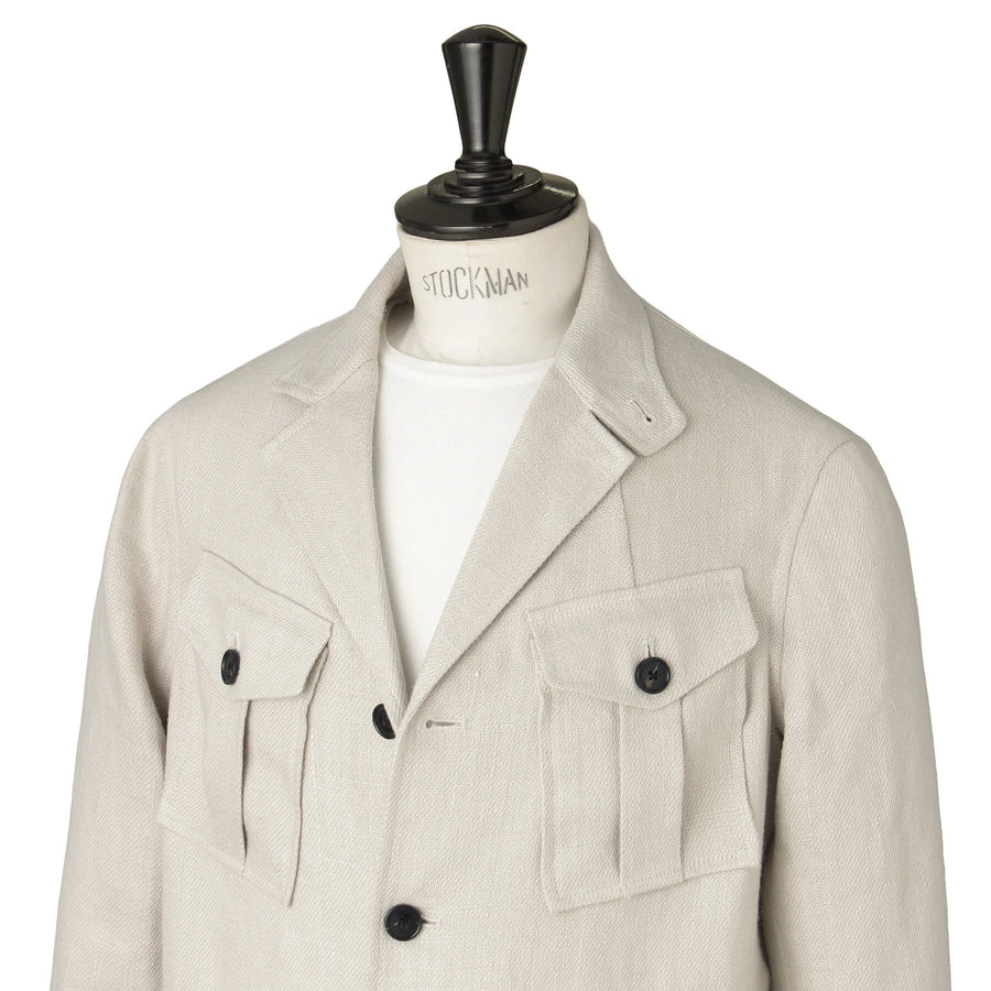 リネン フィールドジャケット col.シルバー