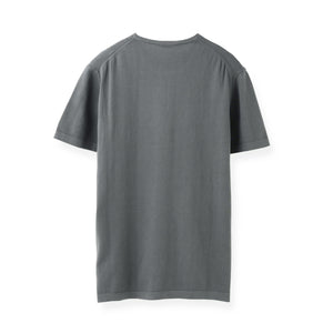 【予約販売】イタリア製 半袖クルーネックコットンニット グレー