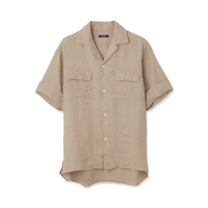 Lino Moderno バイオウォッシュリネン 半袖フラップポケットシャツ col