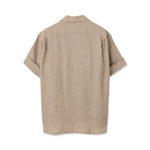 Lino Moderno バイオウォッシュリネン 半袖フラップポケットシャツ col