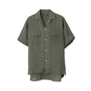 Lino Moderno バイオウォッシュリネン 半袖フラップポケットシャツ col