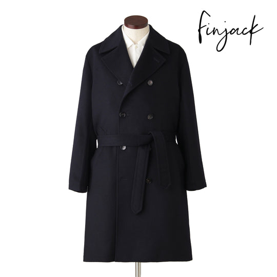 Finjack カシミヤダブル チェスターコート col.ネイビー