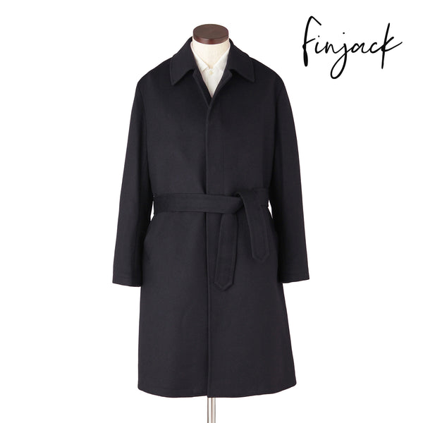 Finjack ウールカシミヤシングルバルカラーコート col.ネイビー