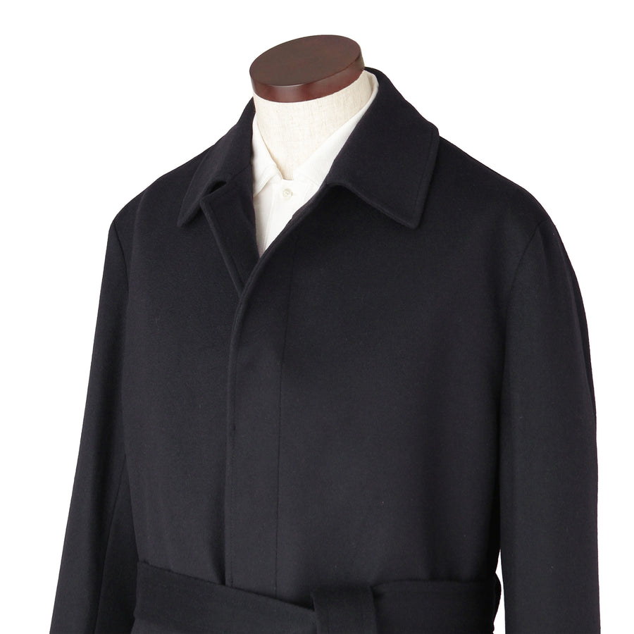 Finjack ウールカシミヤシングルバルカラーコート col.ネイビー